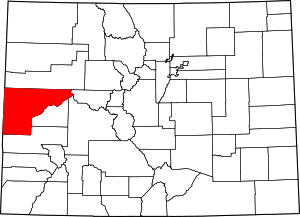 Map of Colorado highlighting Mesa County