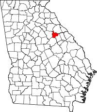 State map highlighting Taliaferro County