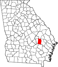 State map highlighting Toombs County