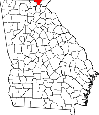 State map highlighting Towns County