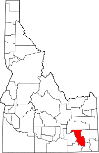 State map highlighting Bannock County