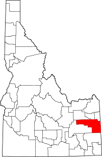 State map highlighting Bonneville County