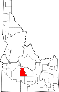 State map highlighting Camas County