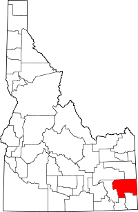 State map highlighting Caribou County