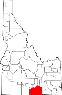 State map highlighting Cassia County