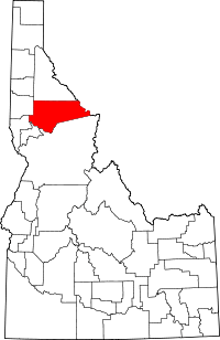 State map highlighting Clearwater County