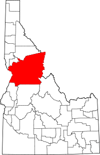 State map highlighting Idaho County