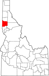 State map highlighting Latah County