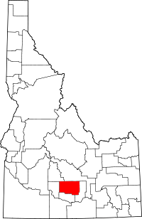 Map of Idaho highlighting Lincoln County