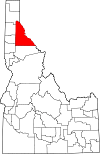 State map highlighting Shoshone County