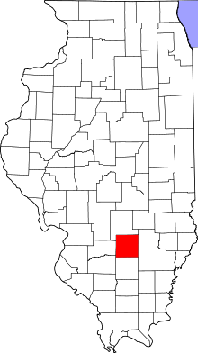 Map of Illinois highlighting Marion County