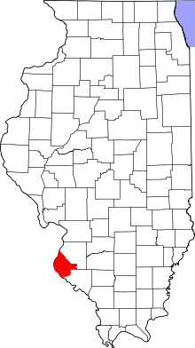 State map highlighting Monroe County