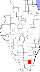 State map highlighting Saline County