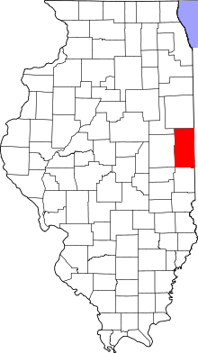 State map highlighting Vermilion County