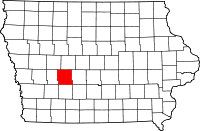 State map highlighting Guthrie County