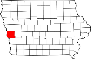 State map highlighting Harrison County