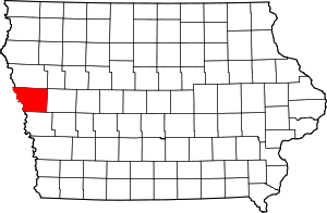 State map highlighting Monona County