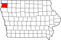 State map highlighting Sioux County