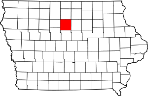 State map highlighting Wright County