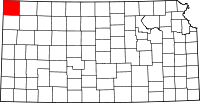 Map of Kansas highlighting Cheyenne County