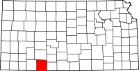 Map of Kansas highlighting Clark County