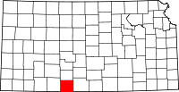 Map of Kansas highlighting Comanche County