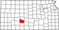 Map of Kansas highlighting Edwards County