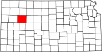 Map of Kansas highlighting Gove County