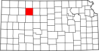 Map of Kansas highlighting Graham County