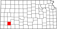 Map of Kansas highlighting Haskell County