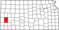 Map of Kansas highlighting Kearny County