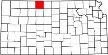 Map of Kansas highlighting Phillips County