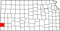 Map of Kansas highlighting Stanton County