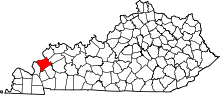 State map highlighting Crittenden County