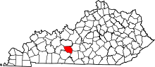 State map highlighting Edmonson County