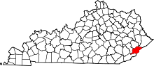 State map highlighting Letcher County