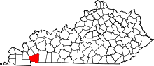 State map highlighting Trigg County