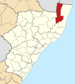 Location in KwaZulu-Natal