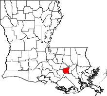 State map highlighting Saint James Parish