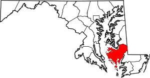 State map highlighting Dorchester County