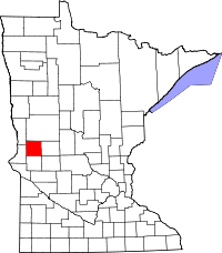 Map of Minnesota highlighting Grant County