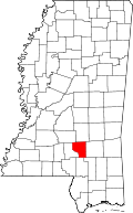 State map highlighting Covington County