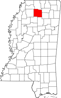 Map of Mississippi highlighting Lafayette County