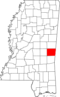 State map highlighting Lauderdale County