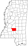 State map highlighting Simpson County