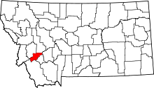 State map highlighting Deer Lodge County