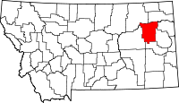 State map highlighting McCone County