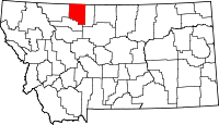 State map highlighting Toole County