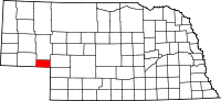 Map of Nebraska highlighting Deuel County