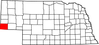 Map of Nebraska highlighting Kimball County